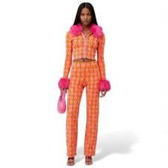 Show Me Your MuMu Jackets & Blazers - Show Me Your Mumu Small Zermatt Faux Fur Jacket & Zermatt Sweater Pants Set Pink